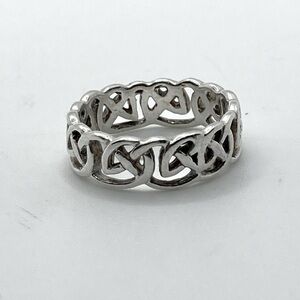 Vtg Sterling Silver Celtic Knot Design Ring Sz 6.75 / Designer PSCL